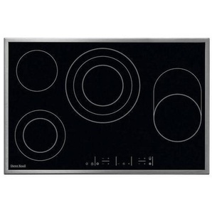 Dieter Knoll Glaskeramikkochfeld, Schwarz, Edelstahl, Metall, Glas, 76.6x50.6 cm, Kindersicherung, Bräterzone, Restwärmeanzeige je Kochzone, Kurzzeitwecker, Edelstahlrahmen, Ankoch-Elektronik, Küchen, Küchenelektrogeräte, Kochfelder,