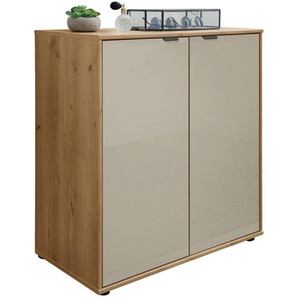 Dieter Knoll Kommode, Champagner, Eiche Bianco, Holzwerkstoff, 1 Fächer, 80x70x43 cm, ISO 9001, Goldenes M, Made in Germany, Typenauswahl, stehend, Wohnzimmer, Kommoden & Sideboards, Kommoden