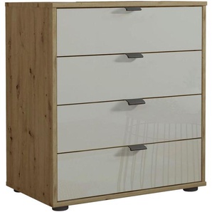 Dieter Knoll Kommode, Champagner, Eiche Bianco, Metall, 4 Schubladen, 60x70x43 cm, ISO 9001, Goldenes M, Made in Germany, Typenauswahl, stehend, Wohnzimmer, Kommoden & Sideboards, Kommoden