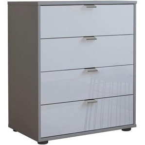 Dieter Knoll Kommode, Weiß, Grau, Metall, 4 Schubladen, 40x70x43 cm, Made in Germany, Goldenes M, ISO 9001, stehend, Typenauswahl, Wohnzimmer, Kommoden & Sideboards, Kommoden