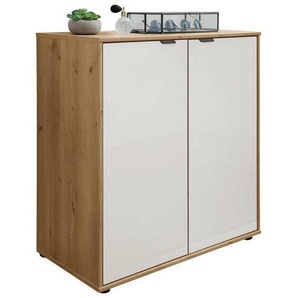 Dieter Knoll Kommode, Weiß, Eiche Bianco, Holzwerkstoff, 1 Fächer, 80x70x43 cm, ISO 9001, Goldenes M, Made in Germany, Typenauswahl, stehend, Wohnzimmer, Kommoden & Sideboards, Kommoden