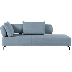 Dieter Knoll Récamiere Palio, Hellgrau, Hellblau, Textil, 225x80x98 cm, Goldenes M, Fußauswahl, Lederauswahl, Stoffauswahl, Hocker erhältlich, Rücken echt, Wohnzimmer, Sofas & Couches, Sofas, Recamieren