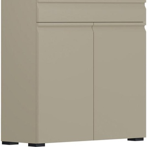 Dieter Knoll Schuhschrank, Eiche, Sand, Holzwerkstoff, 2 Fächer, 1 Schubladen, 93x96x36 cm, Typenauswahl, Beimöbel erhältlich, stehend, Garderobe, Schuhaufbewahrung, Schuhschränke