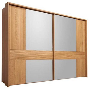 Dieter Knoll Schwebetürenschrank, Eiche, Metall, Eiche, teilmassiv, 6 Fächer, 300x217x67 cm, Beimöbel erhältlich, in verschiedenen Holzarten Größen individuell planbar, Schlafzimmer, Kleiderschränke, Schwebetürenschränke