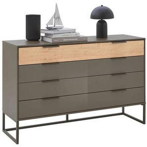 Dieter Knoll Sideboard, Anthrazit, Eiche, Metall, 4 Schubladen, 141x89x43 cm, Goldenes M, DIN EN ISO 9001, Handmade in Germany, Schlafzimmer, Schlafzimmer Kommoden