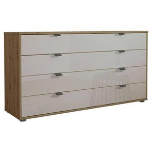 Dieter Knoll Sideboard, Champagner, Eiche Bianco, Metall, 4 Schubladen, 141x70x43 cm, ISO 9001, Goldenes M, Made in Germany, Typenauswahl, stehend, Wohnzimmer, Kommoden & Sideboards, Sideboards