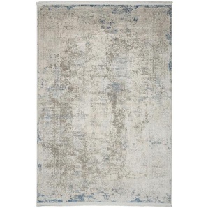 Dieter Knoll Vintage-Teppich Peresphone blau, Blau, Textil, Naturmaterialien, Abstraktes, rechteckig, 160x230 cm, leicht zusammenrollbar, Teppiche & Böden, Teppiche, Vintage-Teppiche