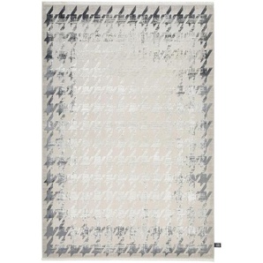 Dieter Knoll Webteppich Houndstooth Border, Grau, Textil, Abstraktes, rechteckig, 133x190 cm, Oeko-Tex® Standard 100, in verschiedenen Größen erhältlich, leicht zusammenrollbar, Teppiche & Böden, Teppiche, Webteppiche