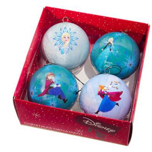 Disney Christbaumkugel-Set Frozen, Mehrfarbig, Kunststoff, 4-teilig, Dekoration, Weihnachtsdekoration, Weihnachtsbaumschmuck, Weihnachtskugeln