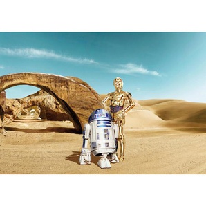 Disney Fototapete Star Wars, Blau, Gold, Beige, Papier, 368x254 cm, Fsc, Made in Germany, Tapeten Shop, Fototapeten