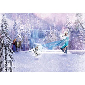 Disney Fototapete Frozen, Blau, Lila, Weiß, Papier, Prinzessin, 368x254 cm, Fsc, Made in Germany, Tapeten Shop, Fototapeten