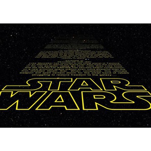 Disney Fototapete Star Wars, Gelb, Schwarz, Papier, Schriftzug, 368x254 cm, Fsc, Made in Germany, Tapeten Shop, Fototapeten