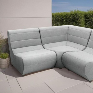 DOMO collection Ecksofa Soleil, pflegeleichter und wetterfester Bezug, Outdoor, besonderes Design und Formgebung, individuell erweiterbar