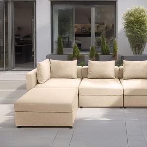 DOMO collection Sofa-Eckelement Solskin, individuell erweiterbar/kombinierbar, mit losen Kissen. Rücken- und Seitenteile als Stecksystem.