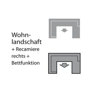 DOMO collection Wohnlandschaft Amando U-Form, wahlweise mit Bettfunktion, frei im Raum stellbar