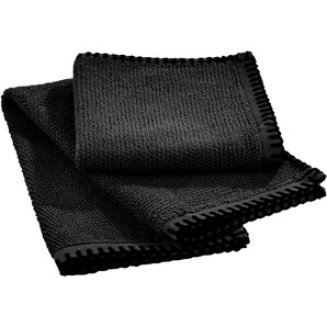 done.® Handtuch Set Deluxe Prime, Zwirnfrottee (Set, 4-St), mit einfassender Ziernaht in schwarz