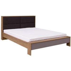 Doppelbett FINLAND SOFT - Burgundian Eiche + Weiß