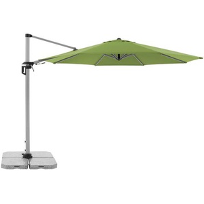 Doppler Ampelschirm, Grün, Silber, Textil, 360° drehbar, Sonnen- & Sichtschutz, Sonnenschirme, Ampelschirme