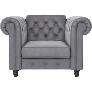 Dorel Home Chesterfield-Sessel Felix, mit Rückenlehne 3-fach verstellbar, Beine Massivholz, Sitzhöhe 46 cm