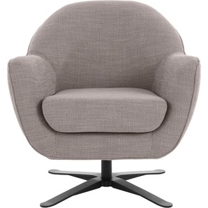 Drehsessel ANDAS Stavre, Loungesessel Sessel Gr. Struktur, Drehfunktion, B/H/T: 83cm x 85cm x 80cm, grau (taupe grey) in moderner Optik, mit elegantem Drehfuß