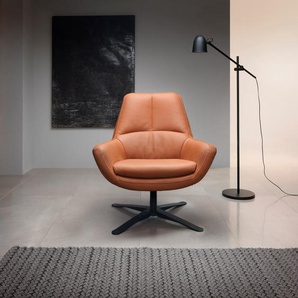 Drehsessel BETYPE Be Organic Standard Back, Loungesessel Sessel Gr. Leder PALLINO, Drehfunktion, B/H/T: 81cm x 92cm x 83cm, braun (cognac) in elegantem Design mit Drehfunktion