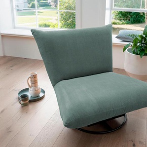 Drehsessel INOSIGN Cremona Sessel Gr. Cord, B/H/T: 100cm x 78cm x 96cm, blau (aqua) 360 drehbar mit Metallfuß