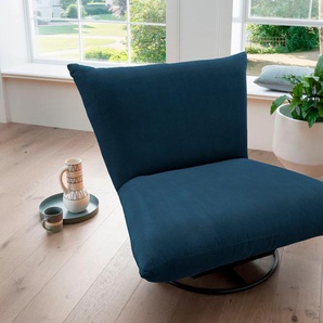 Drehsessel INOSIGN Cremona Sessel Gr. Cord, B/H/T: 100cm x 78cm x 96cm, blau (dkl.blau) 360 drehbar mit Metallfuß