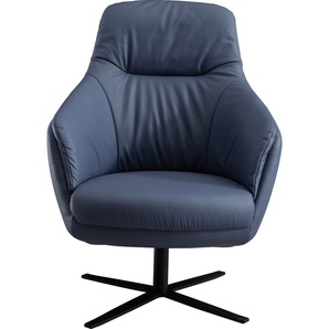 Drehsessel SCHÖNER WOHNEN-KOLLEKTION Sky Sessel Sessel Gr. Leder CENTO, ohne Wippfunktion, Drehfunktion, B/H/T: 75 cm x 99 cm x 85 cm, blau (ming) Drehsessel