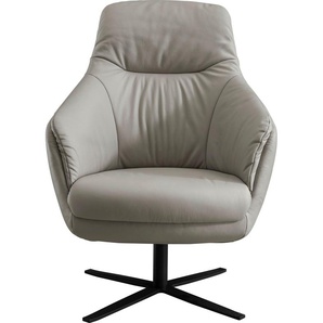 Drehsessel SCHÖNER WOHNEN-KOLLEKTION Sky Sessel Sessel Gr. Leder LIFE LINE, ohne Wippfunktion, Drehfunktion, B/H/T: 75 cm x 99 cm x 85 cm, grau (light grey) Drehsessel