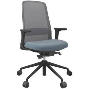 Xxxl Drehstuhl, Blau, Grau, Schwarz, Metall, Kunststoff, Leder, Drehkreuz, 70x103-115x70 cm, Stoffauswahl, Sitzfläche 360° drehbar, Arbeitszimmer, Bürostühle, Drehstühle