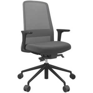 Xxxl Drehstuhl, Grau, Schwarz, Dunkelbraun, Metall, Kunststoff, Leder, Drehkreuz, 70x103-115x70 cm, Stoffauswahl, Sitzfläche 360° drehbar, Arbeitszimmer, Bürostühle, Drehstühle