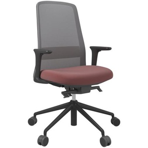 Xxxl Drehstuhl, Grau, Schwarz, Dunkelrot, Metall, Kunststoff, Leder, Drehkreuz, 70x103-115x70 cm, Stoffauswahl, Sitzfläche 360° drehbar, Arbeitszimmer, Bürostühle, Drehstühle