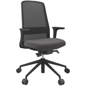 Xxxl Drehstuhl, Schwarz, Dunkelbraun, Metall, Kunststoff, Leder, Drehkreuz, 70x103-115x70 cm, Stoffauswahl, Sitzfläche 360° drehbar, Arbeitszimmer, Bürostühle, Drehstühle