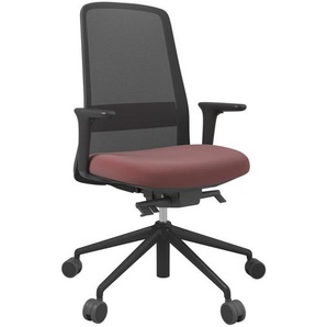 Xxxl Drehstuhl, Schwarz, Dunkelrot, Metall, Kunststoff, Leder, Drehkreuz, 70x103-115x70 cm, Stoffauswahl, Sitzfläche 360° drehbar, Arbeitszimmer, Bürostühle, Drehstühle