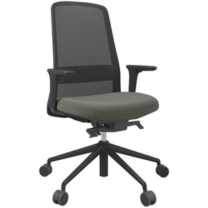 Xxxl Drehstuhl, Schwarz, Schiefer, Metall, Kunststoff, Leder, Drehkreuz, 70x103-115x70 cm, Stoffauswahl, Sitzfläche 360° drehbar, Arbeitszimmer, Bürostühle, Drehstühle