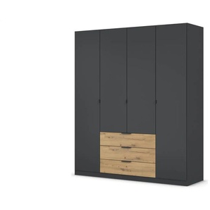 Drehtürenschrank Davoa | schwarz | 181 cm | 210 cm |