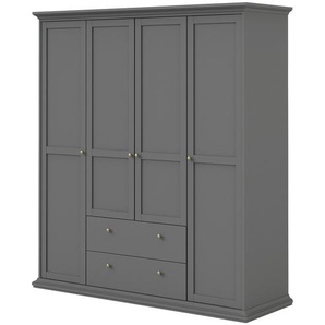 Drehtürenschrank - grau - Materialmix - 182 cm - 201 cm - 61 cm | Möbel Kraft