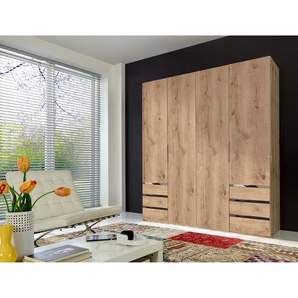 Drehtürenschrank Level 36A 200 x 216cm Beige/Plankeneiche Dekor ohne Spiegeltür/-en