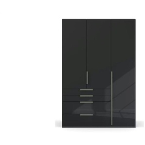 Drehtürenschrank Port Talbot - schwarz - Materialmix - 151 cm - 223 cm | Möbel Kraft