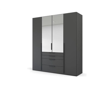 Drehtürenschrank Port Talbot - schwarz - Materialmix - 201 cm - 223 cm | Möbel Kraft