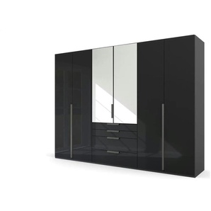 Drehtürenschrank Port Talbot - schwarz - Materialmix - 301 cm - 223 cm | Möbel Kraft