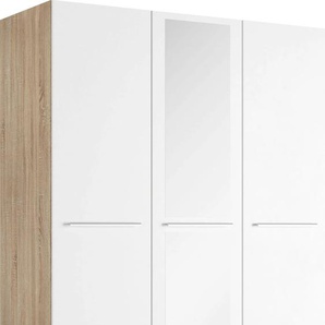 Drehtürenschrank PRIESS Barcelona Schränke Gr. B/H/T: 140cm x 193cm x 54cm, mit Spiegel, mit Beleuchtung, 3 St., weiß (struktureichefarben hell/weiß) in vielen Farben und Ausführungen