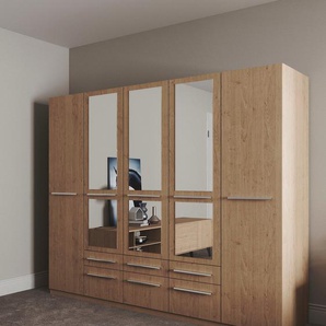 Drehtürenschrank PRIESS Barcelona Schränke Gr. B/H/T: 230cm x 193cm x 54cm, mit Spiegel, ohne Beleuchtung, 5 St., braun (edelbuchefarben) in vielen Farben und Ausführungen