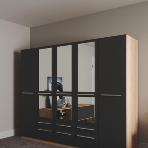 Drehtürenschrank PRIESS Barcelona Schränke Gr. B/H/T: 230cm x 193cm x 54cm, mit Spiegel, ohne Beleuchtung, 5 St., braun (eichefarben artisan/schwarz) in vielen Farben und Ausführungen