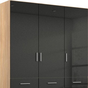 Drehtürenschrank RAUCH Celle Schränke Gr. B/H/T: 136cm x 197cm x 54cm, mit Schubkästen, 3 St., grau (struktureichefarben hell/hochglanz grau) in vielen verschiedenen Ausführungen