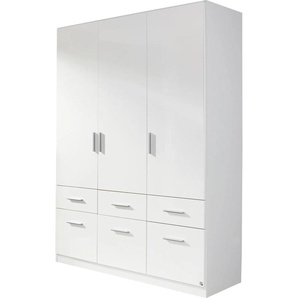 Drehtürenschrank RAUCH Celle Schränke Gr. B/H/T: 136cm x 210cm x 54cm, mit Schubkästen, 3 St., weiß (weiß/hochglanz weiß) in vielen verschiedenen Ausführungen