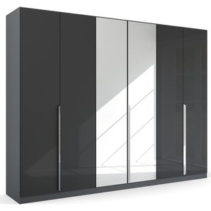 Drehtürenschrank RAUCH Glamour by Quadra Spin Schränke Gr. B/H/T: 271 cm x 210 cm x 54 cm, 6 St., grau (graumetallic, hochglanz effektgrau)