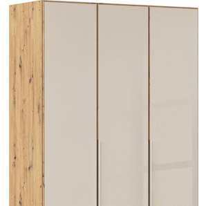 Drehtürenschrank RAUCH Kleiderschrank Kleiderschränke Schrank Garderobe AGORDO mit Glasfront Schränke Gr. B/H/T: 136 cm x 210 cm x 54 cm, 3 St., braun (eiche artisan) durchdachte Innenausstattung, in 6 Breiten und 2 Höhen MADE IN GERMANY