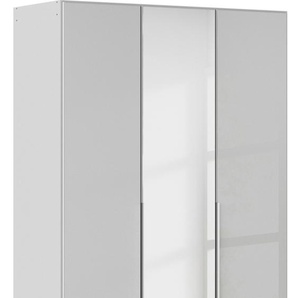 Drehtürenschrank RAUCH Kleiderschrank Kleiderschränke Schrank Garderobe AGORDO mit Glasfront Schränke Gr. B/H/T: 136cm x 210cm x 54cm, 3 St., grau (seidengrau) durchdachte Innenausstattung, in 6 Breiten und 2 Höhen MADE IN GERMANY