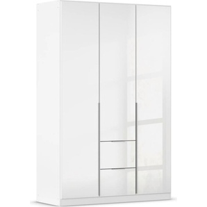 Drehtürenschrank RAUCH Kleiderschrank Kleiderschränke Schrank Garderobe AGORDO mit Glasfront Schränke Gr. B/H/T: 136cm x 210cm x 54cm, 3 St., weiß (alpinweiß/glas kristallweiß) mit Außenschubkästen, in 6 Breiten und 2 Höhen MADE IN GERMANY